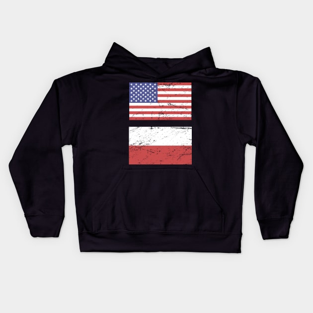 United States Flag & Poland Flag Kids Hoodie by Wizardmode